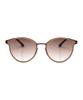 Heonteoaiweeo [Woman] Round Thin Metal Sunglasses - Brown Htb22