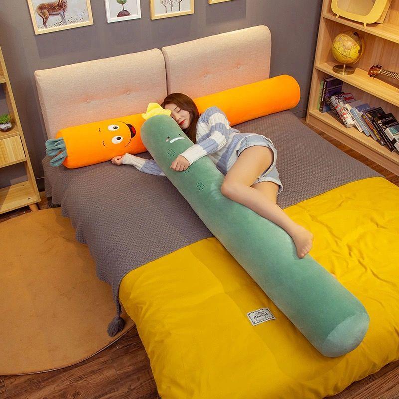 Washable Cylindrical Bolster Pillow for Sleeping, Leg Clamping, and Back Support