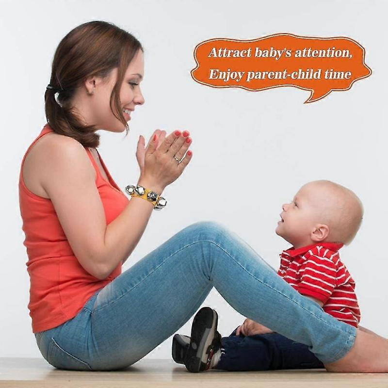 4 Pack Baby Wrist Dance Multicolor Nylon Jingle Bells Rattles Musical Instrument Toy