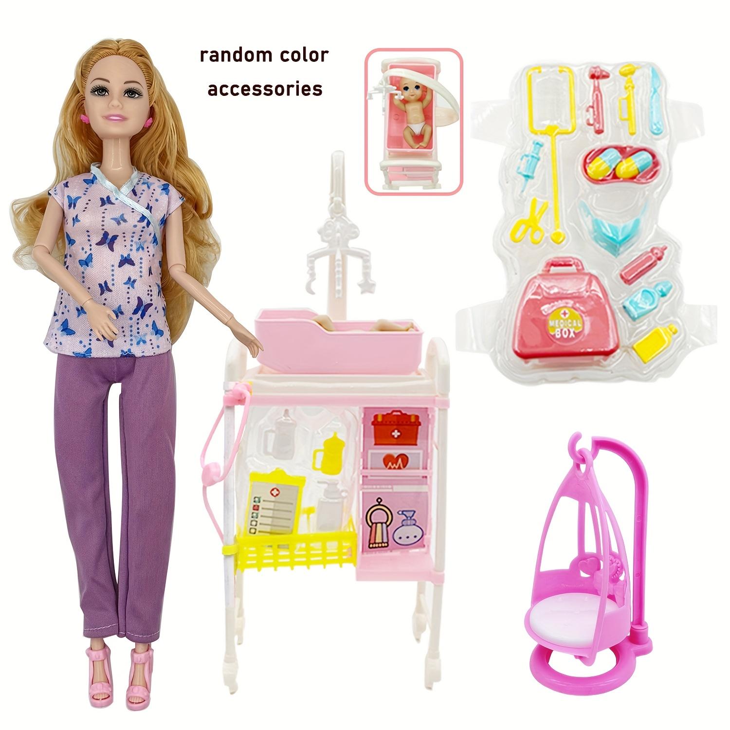 

30cm Doll Nurse Theme Toy Set Simulation Baby Car Accessories Puzzle Toys Birthday Christmas Gift Kid Friendly Entertaining Fun Play Safe