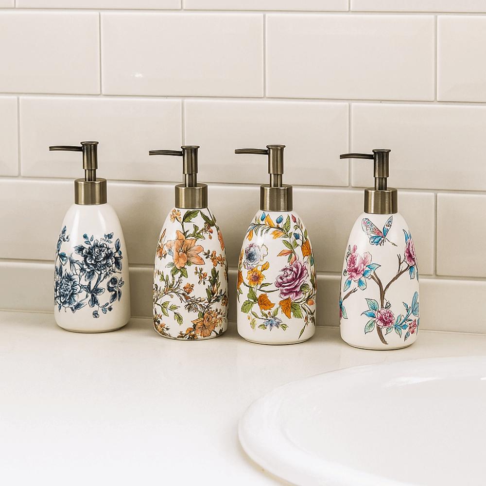 Empty Ceramic Hand Sanitizer Bottle Hand Press Type Liquid Soap Dispenser  Shower