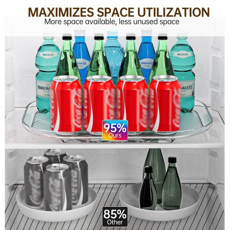 1 Piece Storage Tray, 360-Degree Refrigerator Storage Rotating Tray, Used For Kitchen Spice Jars And Sundry Storage Turntable