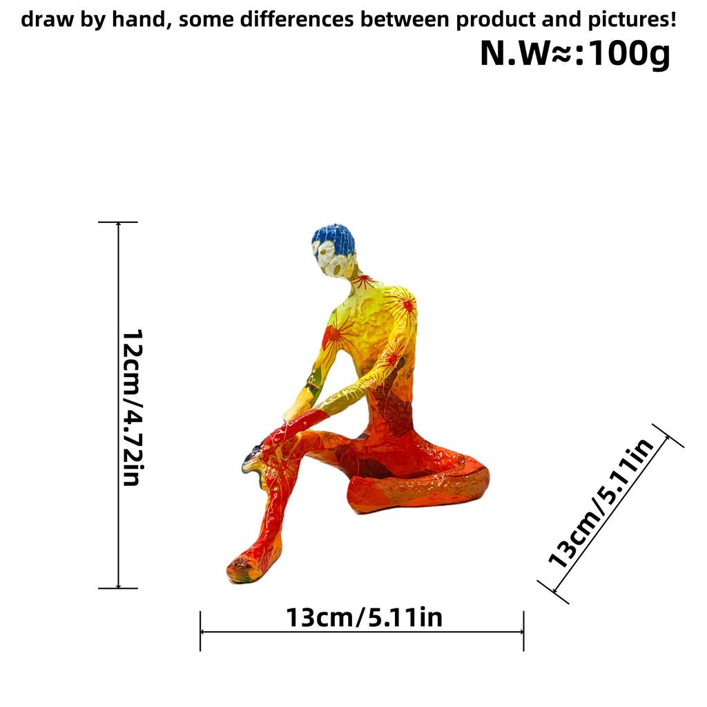Abstrakcyjne Statuetki Jogi Kolorowe Graffiti Art Figurka Nowoczesny Styl Dom Salon Biurko Szafki na Wino Ozdoby z Żywicy
