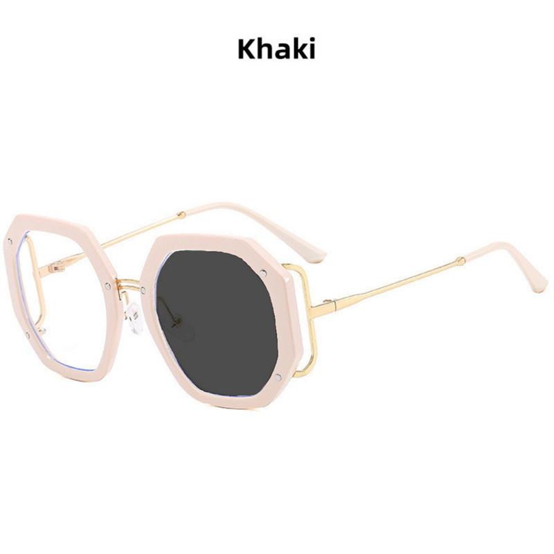 New Fashion Large Polygon Women Glasses Frame Photochromic Anti Blue Light Computer Reading Hyperopia Eyeglass