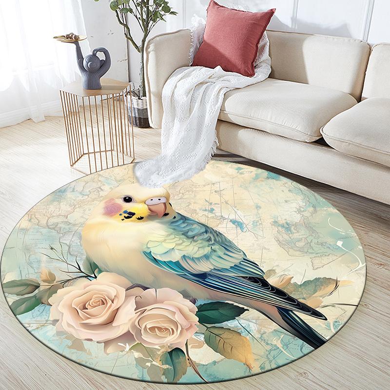 

Map Bird,Round Area Rug,Carpet Rug for Living Room Bedroom Sofa Playroom Decor,Non-slip Floor Mat 80cmx80cm