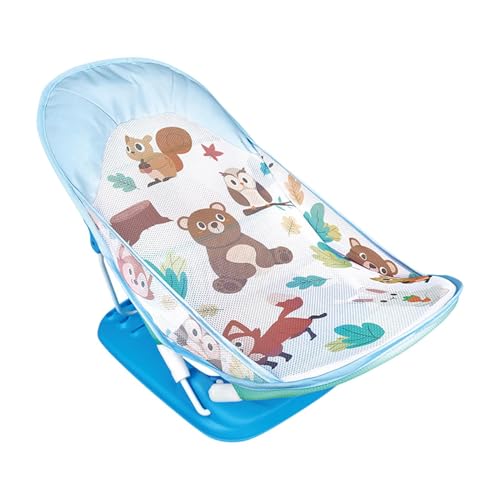 Baby Bath Seat, Foldable Portable Infant Bathtub with Adjustable Recline & Anti-Slip, Newborn to Toddler Bath Chair with Drain Hole