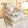Vertical File Sorter Double Layer Desktop Storage Rack, Stackable Clear PP Organizer, Financial Document Space Saving Holder, for Office School