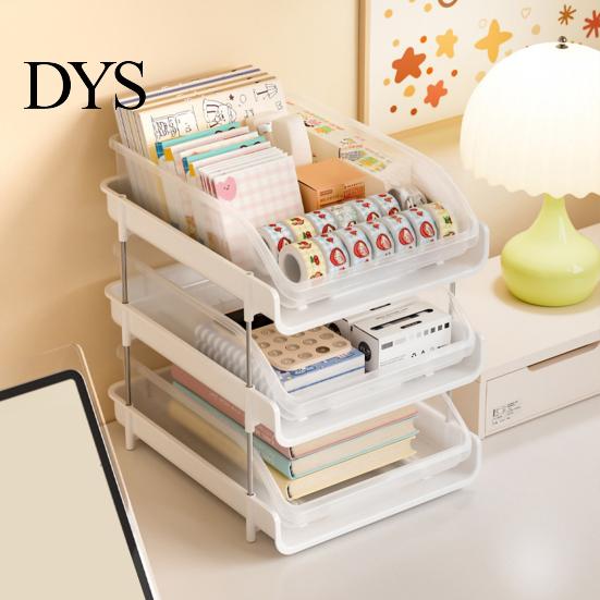 Vertical File Sorter Double Layer Desktop Storage Rack, Stackable Clear PP Organizer, Financial Document Space Saving Holder, for Office School