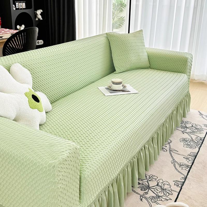 The New Summer Elastic Skirt Has A Cool Ice Silk Straight Line Anti Slip Full Cover Sofa Cover In One Piece