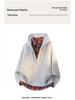 Unisex Plaid Patchwork V-Neck Hooded Sweatshirt