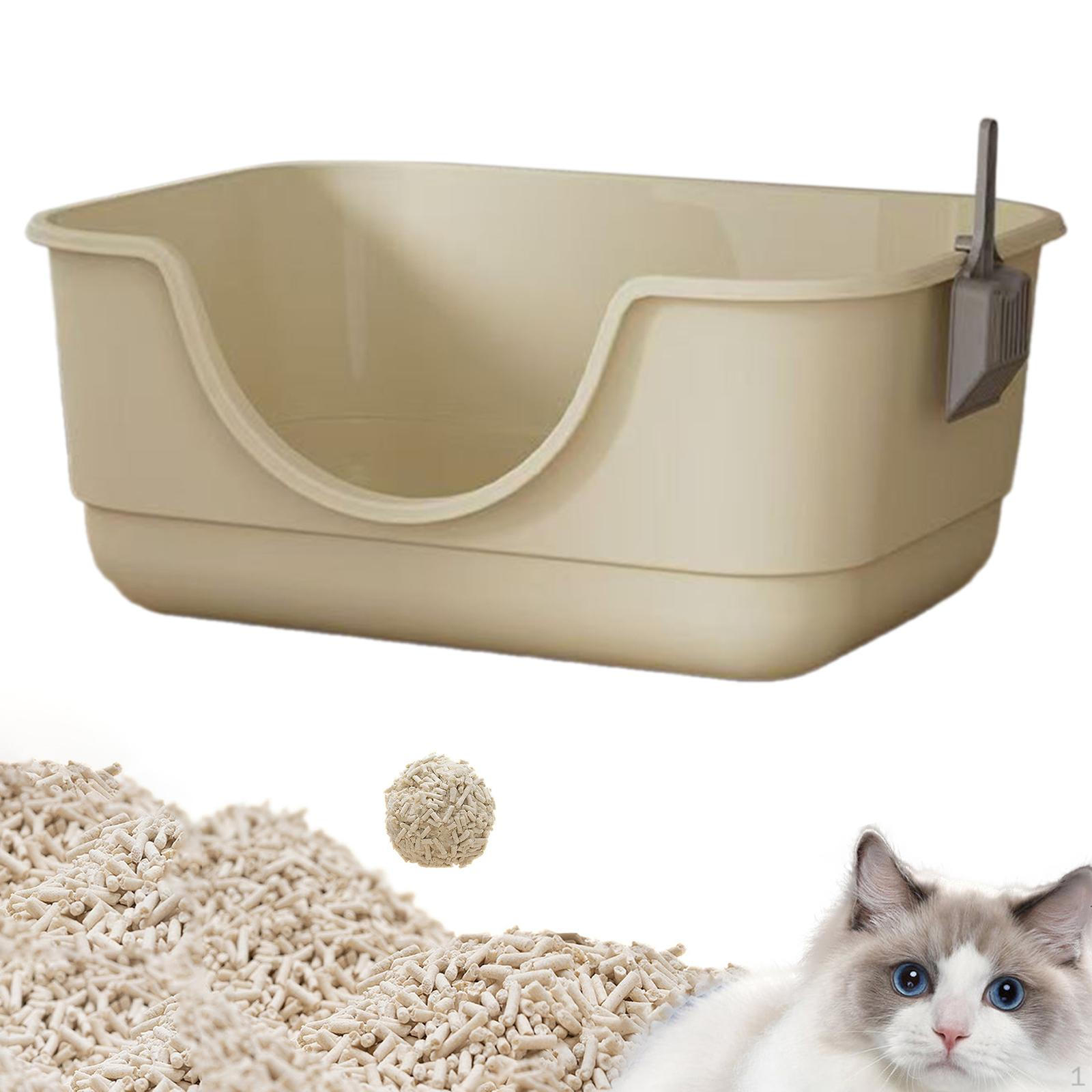 

Туалет для кошек с низким входом для использования в помещении белый