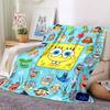 1Pc Spongebob Squarepants Characters Flannel Blanket, Soft And Comfortable, Casual Warm, Camping Travel, Christmas, Halloween Xmas Gift L131