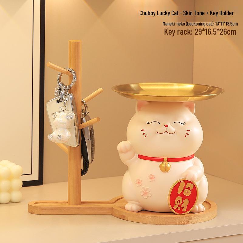 Creative Chubby Maneki-neko Entryway Display Ornament - Home & Living Room Housewarming Gift