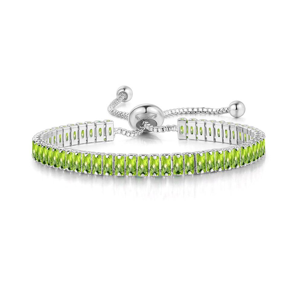 ZHOUYANG Tennis Bracelets For Women Square Multicolor Zircon Wedding Bride Adjustable Bracelet Jewelry DZH015