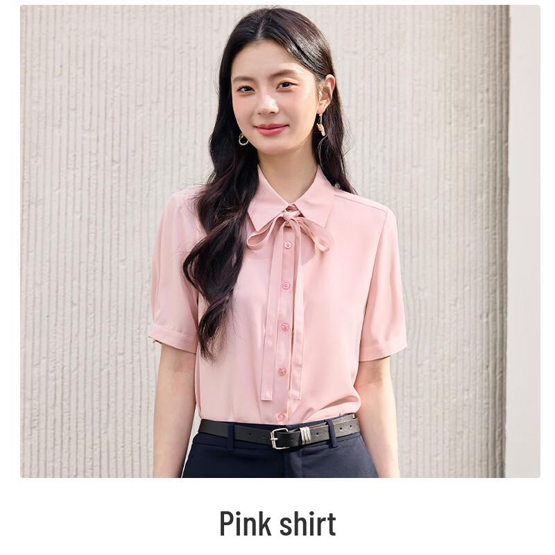 HANMANKE Women s Short Sleeve Professional Slim Fit Shirt One Size Fits All