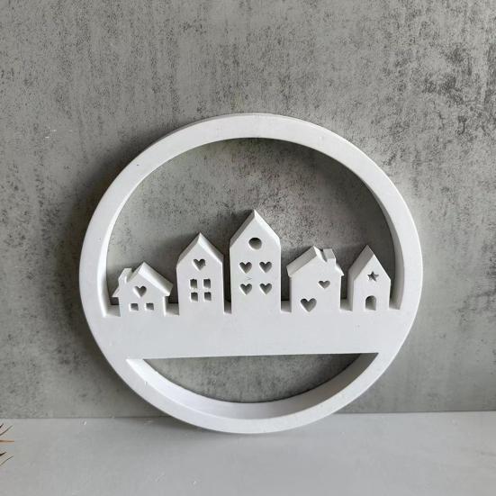 Silicone House Mold Architectural Shape Mold Mold Resin Construction Circle Candle Heat-Resistant DIY Craft