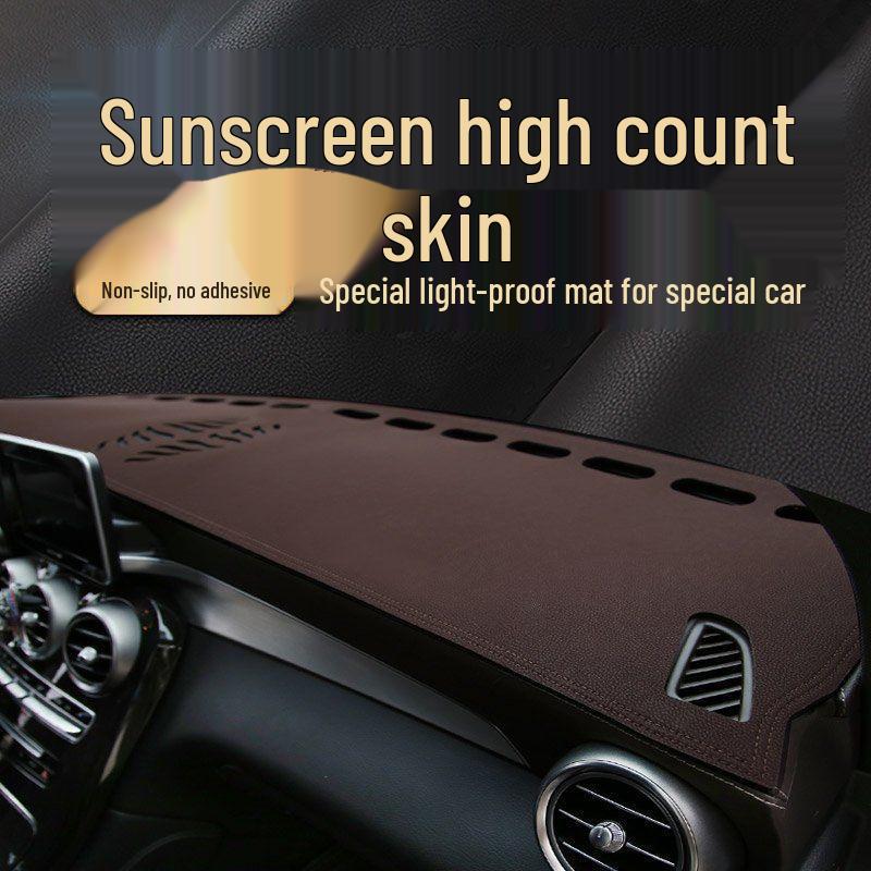 Custom Car Sunshade & Anti-Slip Mat for Dashboard - Fine Leather, Light-Blocking Design