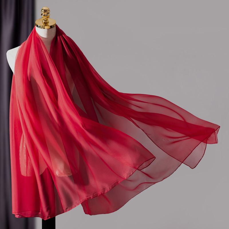 Fashion Solid Soft silk Scarf Spring and Autumn long Shawl Female Summer Sunscreen high quality Scarves Headband Hijab Bandana