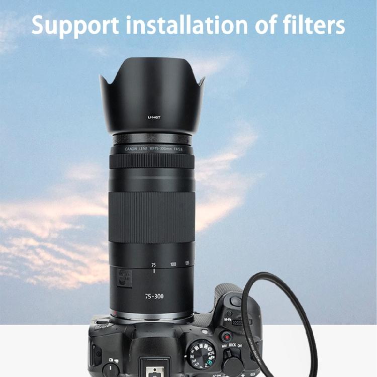 Lens Hood LH-60T Lens Shade Cover for RF 75-300/EF-S 55-250 II Protects From Unwanted Light & Damages