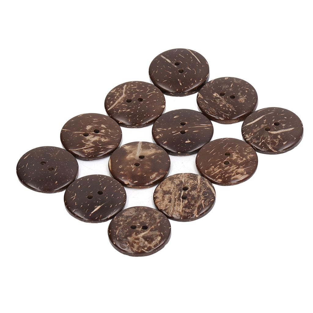 50pcs Wooden Buttons Round Coconut Texture Double Hole Composite Wood 25mm DIY Sewing Buttons for