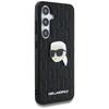 Karl Lagerfeld Leather Monogram Pin Logo Case for Samsung Galaxy S25 Black