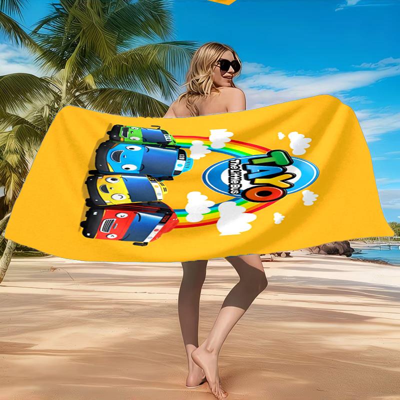 Serviette de Plage Aventure Avec Mateo Le Petit Bus, Séchage Rapide, Facile d'Entretien, Convient aux Vacances Fitness et Plage, Essentiel de Sport