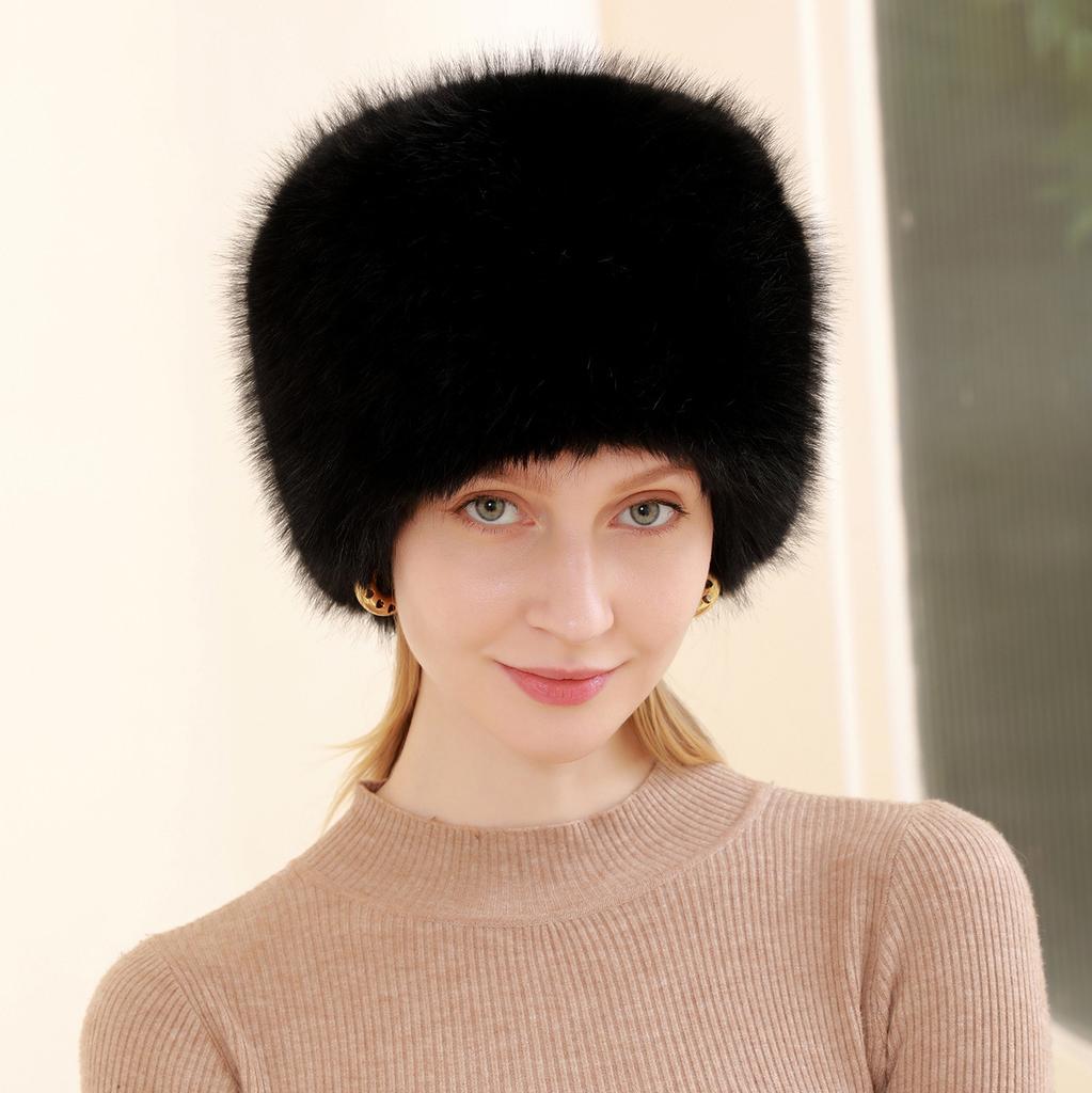 Hot Sale Fur Hat Women Warm Snow Ski Cap Female Faux Fox Fur Thick Warm Winter Hat Lady Windproof Russian Hat Ear Warmer Bonnet