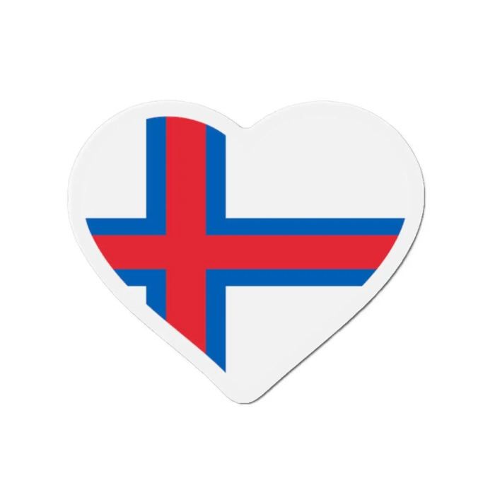 Aimant Coeur Drapeau îles Féroé - Multicolore - 9 cm - 50 pièces - Résine synthétique - Mixte