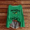 Women's Round Neck Lightweight Sweater Casual Long Sleeve Christmas Print Knit Pullover.