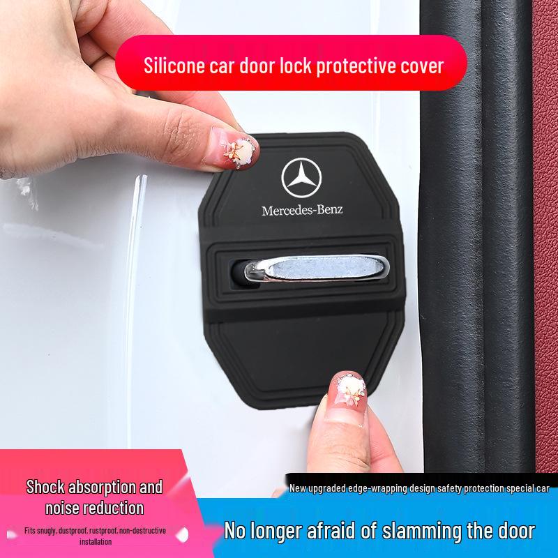 Mercedes-Benz E-Class Door Lock Cover: Noise Reduction, Shock Absorbing, Rust-Resistant Silicone Protection.