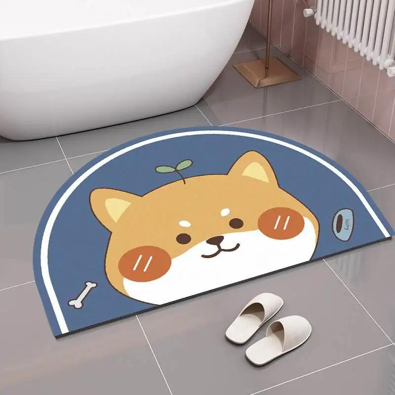 Bathroom diatom mud floor mat absorbent cushion toilet toilet floor mat non-slip toilet quick drying small carpet household