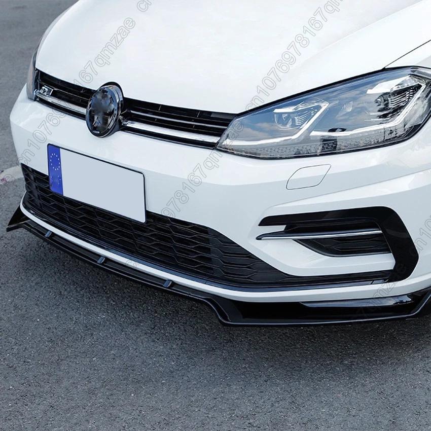 Front Bumper Canard Lip For Golf MK7 MK7.5 GTI GTD GTE R R-Line 2012-2020 Lower Splitter Diffuser Exterior Body Kits