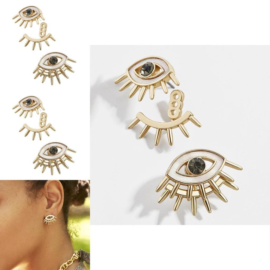Trendy European American Alloy Eye Earrings Geometric Design For Women Fashion