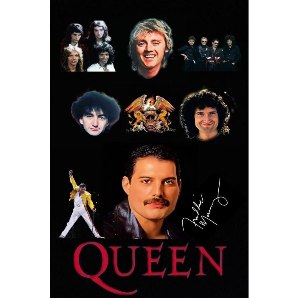 Metal Queen Band Wall Decor, Handmade 3D Tin Art for Living Room Bedroom Music Studio