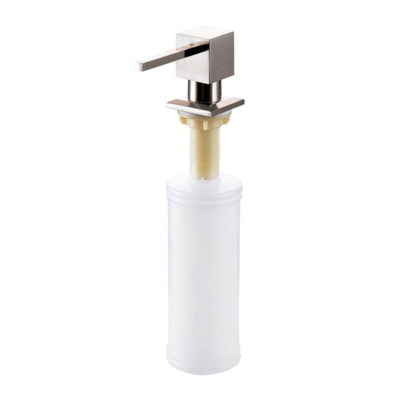 Kitchen Soap Dispensers 300ml Built-in Square Soap Dispenser Stainless Steel Pump Liquid Soap Dispenser Deck Mounted | Liquid Soap Dispensers