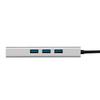 Digio2 LAN Adapter, USB 3.2 Gen 1 Type-C 3-Port Converter, Aluminum Hub, Silver, Z0121