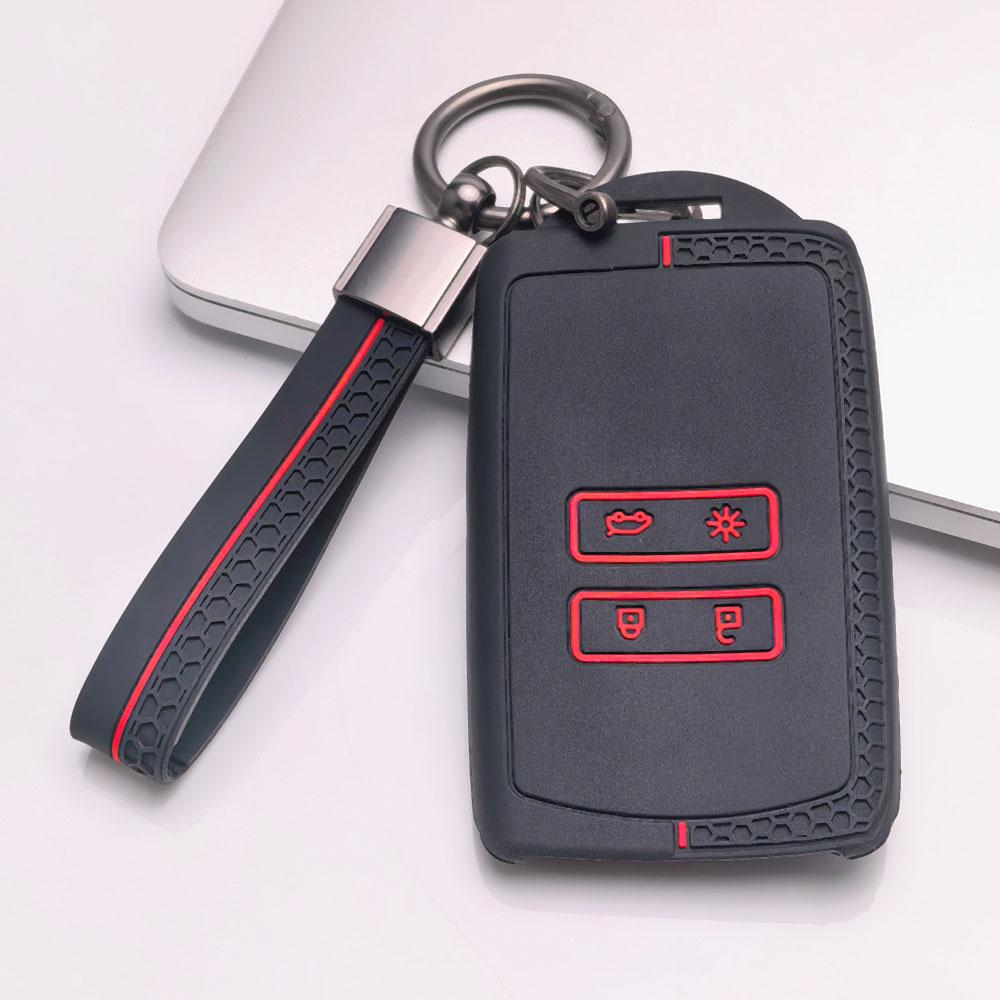 Key Fob Cover for Renault Koleos Kadjar Megane Talisman Espace Scenic Grand with Keychain Anti-Scratch Guard Shockproof Protection