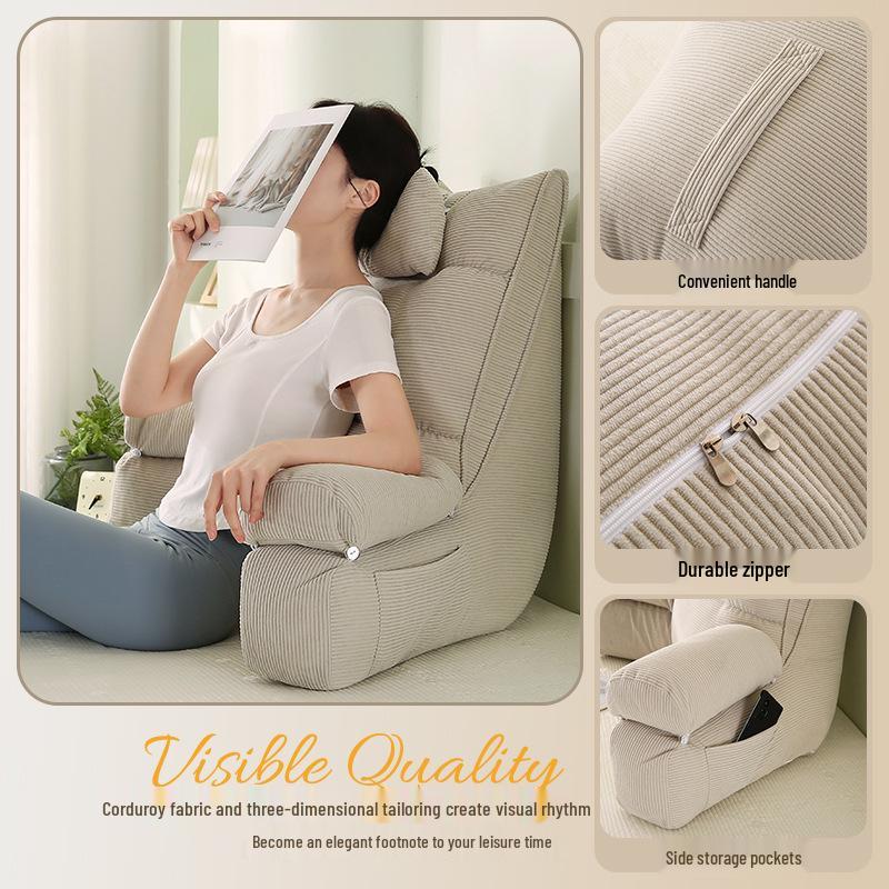 Comfortable Reading Pillow with Lumbar & Neck Support for Dorms, Bay Window, or Bed.