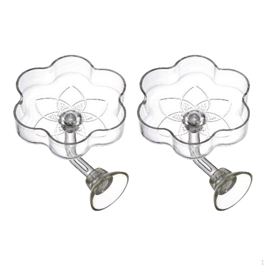 2 Easy-to-install Mini Acrylic Shrimp Feeders with Suction Cup.