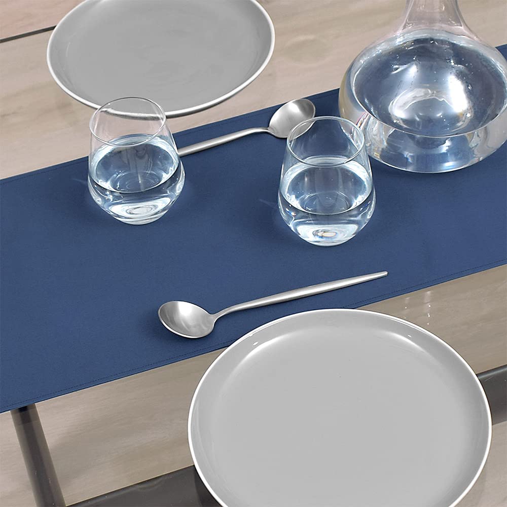 STYLE Decor Table Center X Cotton Reversible Type Plain Oxford Navy Blue W2602730 Runner/Table (30cm 210cm) 100%