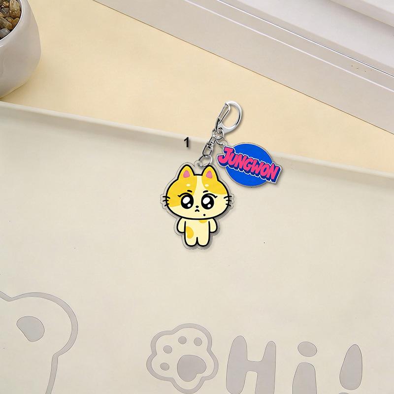 6er Set ENHYPEN ENCHIN Vollkörper Charakter Acryl Schlüsselanhänger 2-in-1 Set mit buntem Namensschild Jungwon Jay Jake Sunghoon Sunoo Ni-ki Tasche Anhänger Geschenk für Fans