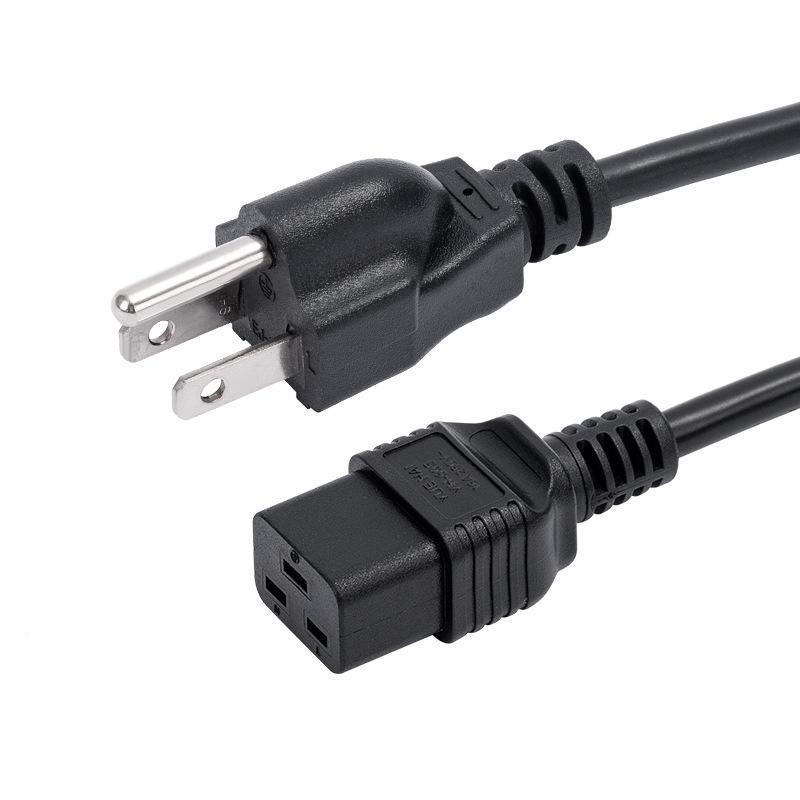 "US ETL-Certified American 3-Plug Power Cord with US Standard Plug"