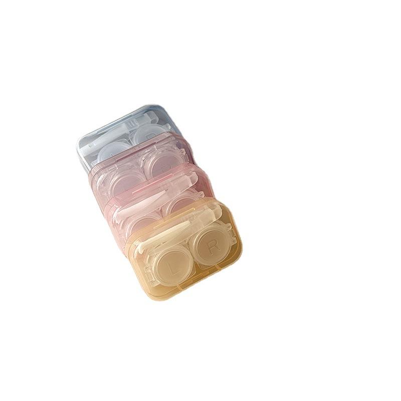 Kontaktlinsfodral Rosa Genomskinligt Kärleksrosett Kontaktlinsfodral Flicka Bärbar Skönhet Pupilllåda Förvaring Ögonvård Behållare Låda