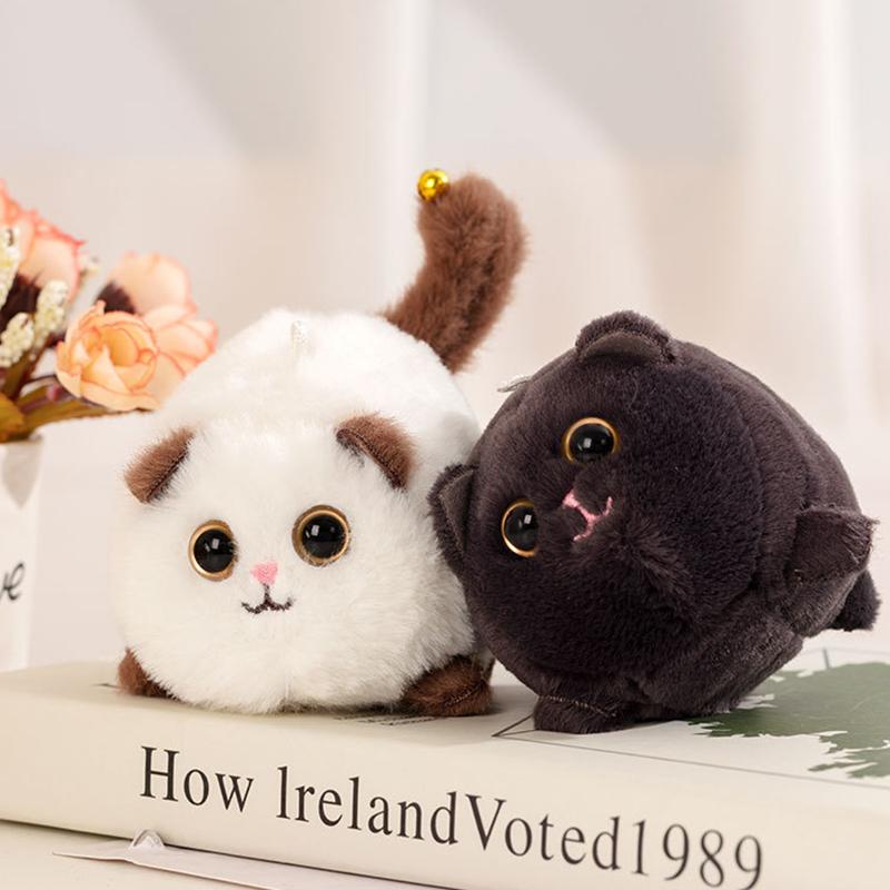 Cartoon Rotate Tail Plush Toy Cute Cat Rabbit Plush Toy Shakes Tail Pull Cord Can Move And Sound Plush Doll Pull Cord Keychain