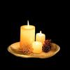 14cm Stainless Steel Plate Candlestick Ceremonial Ornament Engraving Plate Nordic Compass Crystal Storage Round Plate