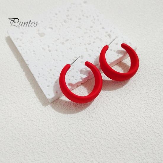 1 adet Damla Küpe Canlı Renk Tahriş Olmayan Hafif Abartılı C-Şekilli Dangle Küpe Delici Takı Aksesuarları