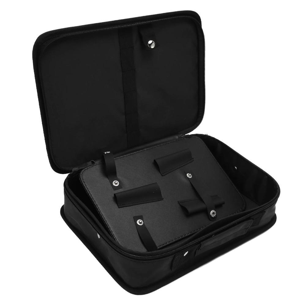 PU Hairdresser Carrying Case Organized Compartments Hair Cutting Grooming Kit Travel Use