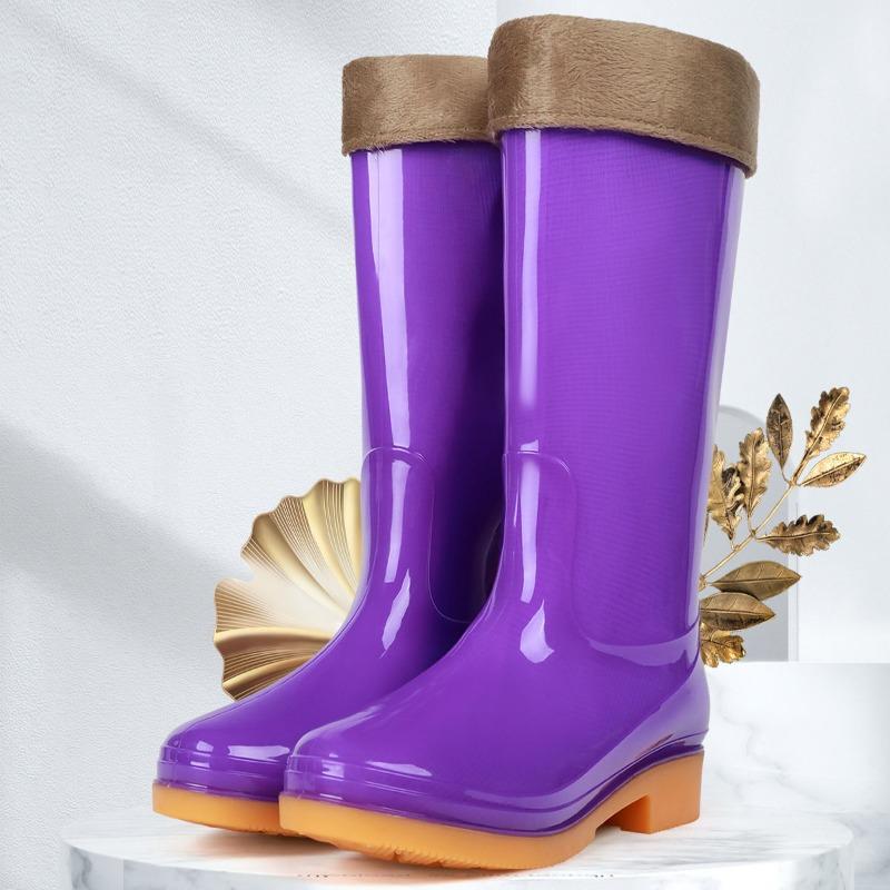 High rain shoes women's adult water shoes non-slip velvet warm winter rain boots water boots women's galoshes work
