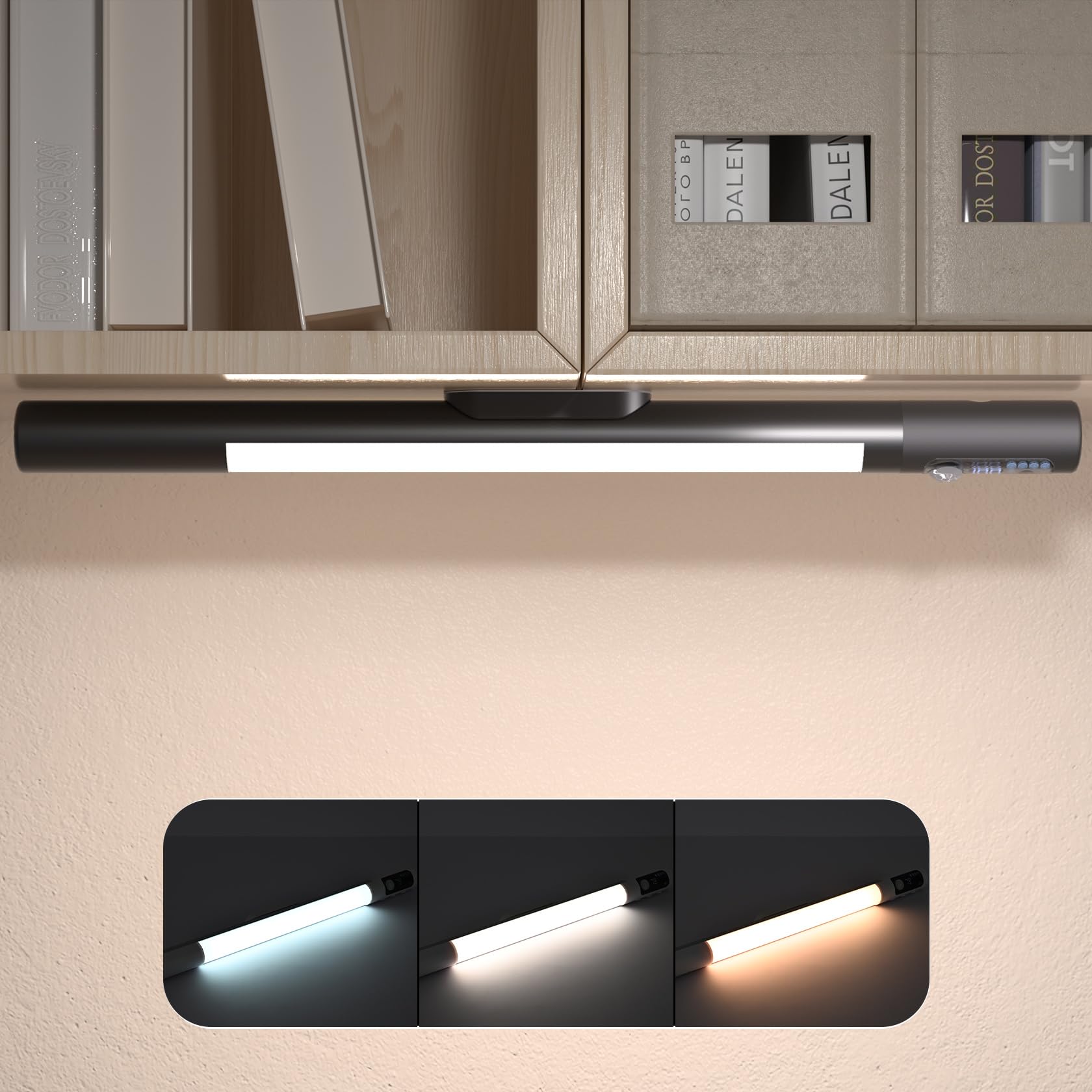 

LUTW LED Light with Motion 3000mAh Automatic Desk Lamp with 3 Color Temperatures and 4 Brightness Suitable for Makeup 1 Pack Sensor, Battery, Type-C чорний