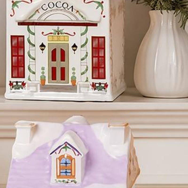 Set Casa delle Spezie del Villaggio di Natale da 6 Pezzi Ornamento a Forma di Casa Set Scatola Portaoggetti Mini Vasetti Casa delle Spezie del Villaggio per Villaggio di Natale Decorazioni per la Casa